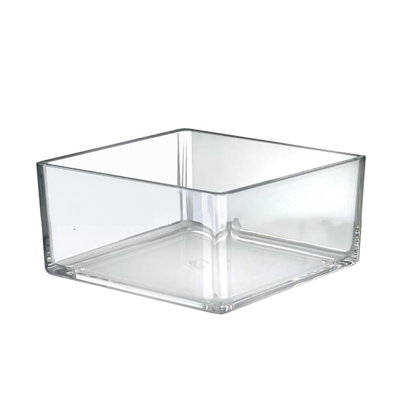 8" Deluxe Clear Acrylic Square Bin, PK4